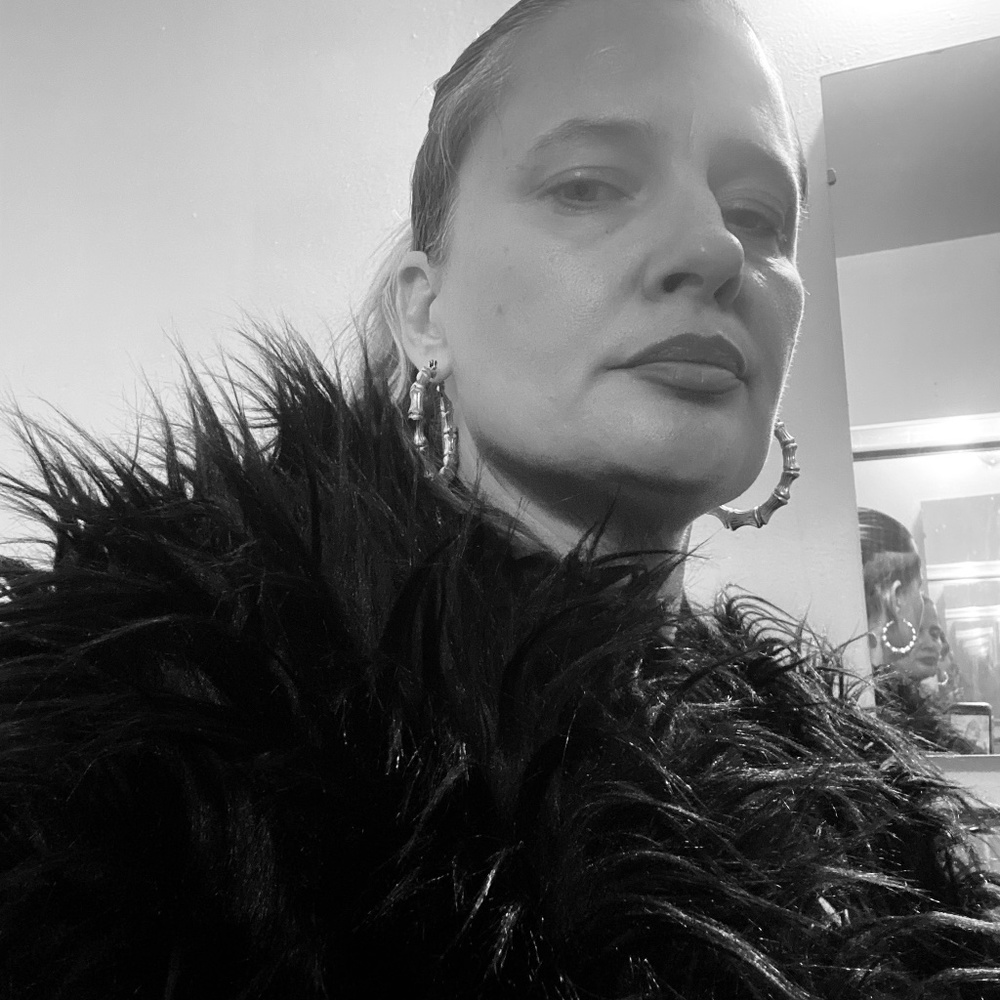 black  fluffy jacket